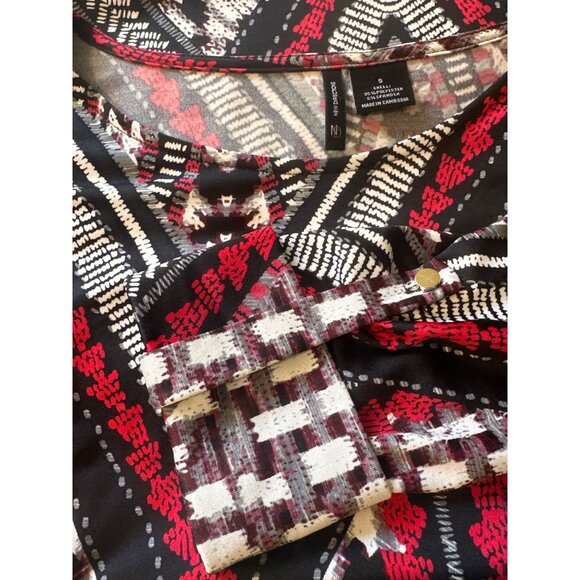 💖New Directions Womens Geometric Patterned Tunic Top S - Picture 7 of 7